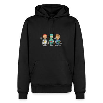 Cadeau chirurgien anesthésiste médecin anesthésiste - Sweat à capuche Premium bio Homme - noir - Devant - Nico (187cm)