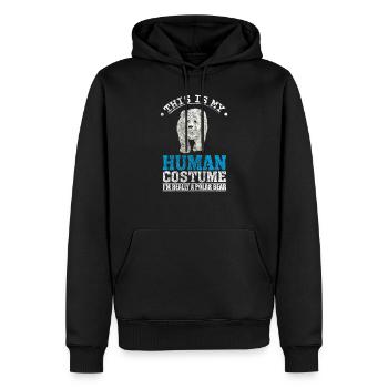 Ours polaire hiver neige froid pôle nord arctique - Sweat à capuche Premium bio Homme - noir - Devant - Nico (187cm)
