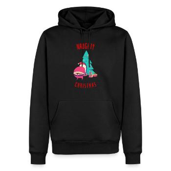 Cadeau drôle de père Noël effronté de Noël - Sweat à capuche Premium bio Homme - noir - Devant - Nico (187cm)