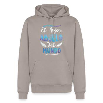 El Mejor Abuelo Del Mundo Opa Vatertag - Männer Premium Bio Hoodie - Taupe - Vorne - Nico (187cm)