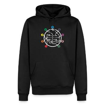 Analoges Vakuumröhren-Pin-Layout Verstärker Audio - Männer Premium Bio Hoodie - Schwarz - Vorne - Nico (187cm)