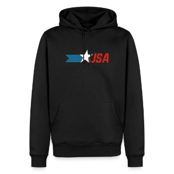 Usa Sterne Streifen - Männer Premium Bio Hoodie - Schwarz - Vorne - Nico (187cm)