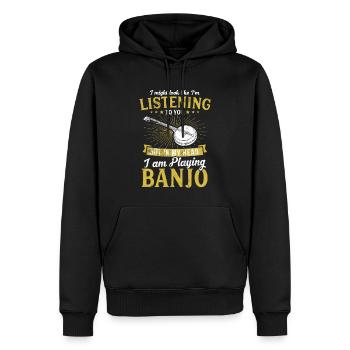 Banjo je joue le cadeau de joueur de banjo de musique de banjo - Sweat à capuche Premium bio Homme - noir - Devant - Nico (187cm)