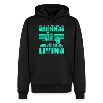 Biker Motorcyclist Superbike Chopper Gift - Men’s Premium Organic Hoodie - black - Front - Nico (187cm)