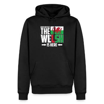 Wales - Männer Premium Bio Hoodie - Schwarz - Vorne - Nico (187cm)