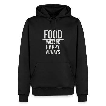 Essen - Männer Premium Bio Hoodie - Schwarz - Vorne - Nico (187cm)