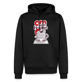 Cadeau de Kitti mignon de yoga de yoga de Noël de chats - Sweat à capuche Premium bio Homme - noir - Devant - Nico (187cm)
