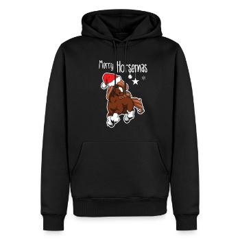 Frohe Weihnachten Pferd - Pony Riding Lover - Männer Premium Bio Hoodie - Schwarz - Vorne - Nico (187cm)