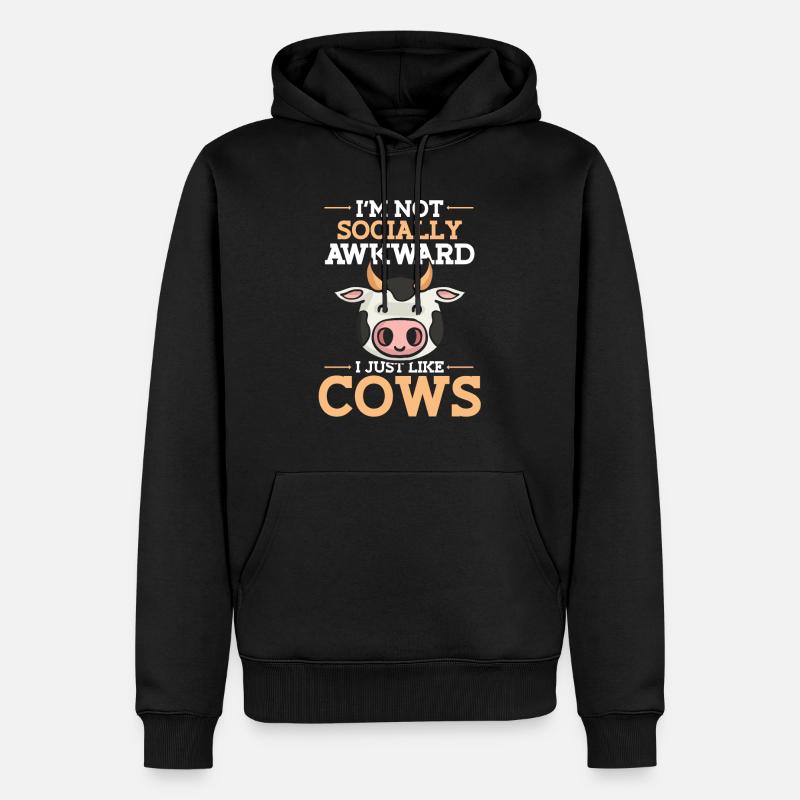 vache - Sweat à capuche Premium bio Homme - noir