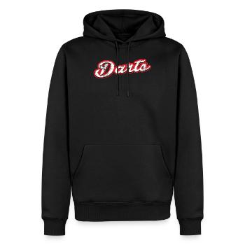 fléchettes - vintage et en détresse - Sweat à capuche Premium bio Homme - noir - Devant - Nico (187cm)