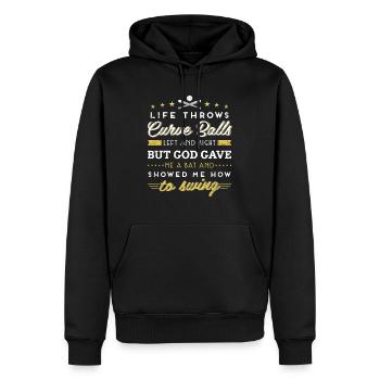 Mais Dieu a donné la courbe de cadeau de Jésus au baseball chrétien - Sweat à capuche Premium bio Homme - noir - Devant - Nico (187cm)