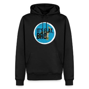 Flat Earth Flat Bro Flat Earther Society - Sweat à capuche Premium bio Homme - noir - Devant - Nico (187cm)