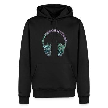 Écouteurs Electronic Dance Rave Edm Trance - Sweat à capuche Premium bio Homme - noir - Devant - Nico (187cm)