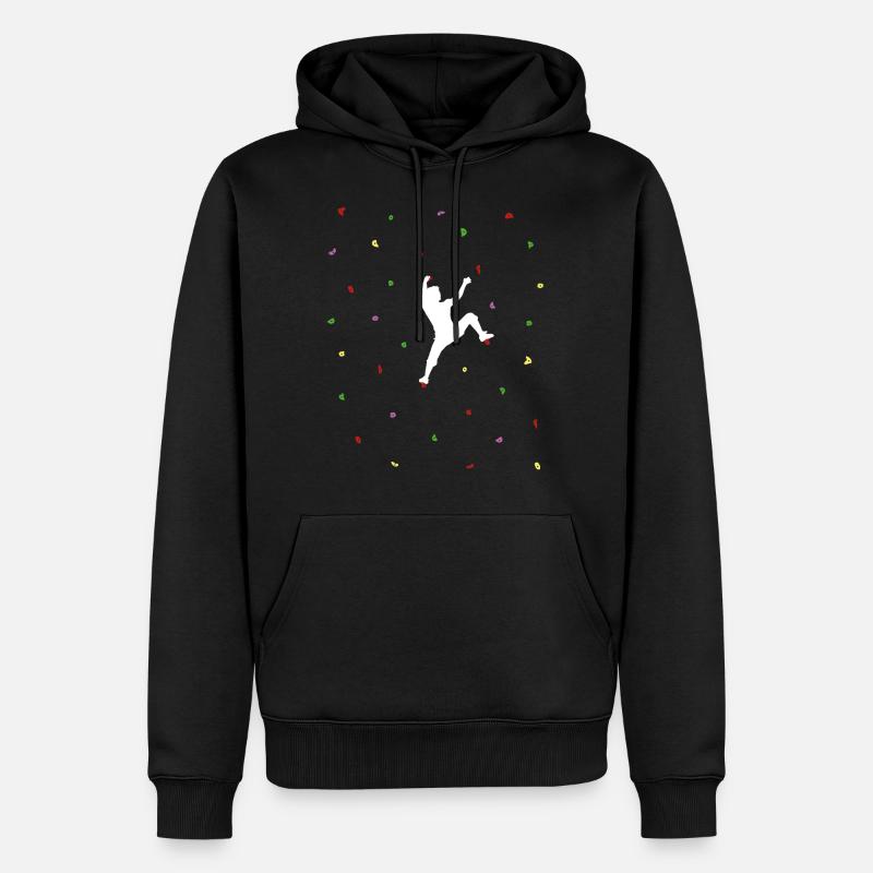 Boulderwand Mann - Männer Premium Bio Hoodie - Schwarz