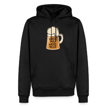 bière - Sweat à capuche Premium bio Homme - noir - Devant - Nico (187cm)