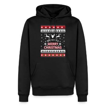 Ugly Christmas Joyeux Noël - Sweat à capuche Premium bio Homme - noir - Devant - Nico (187cm)