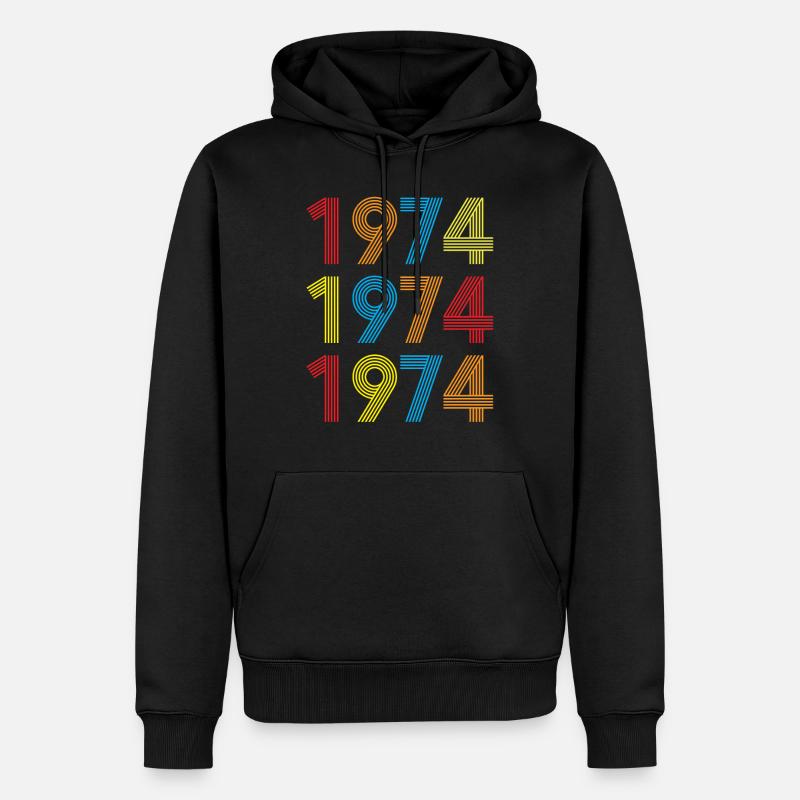 Cadeau d'anniversaire 1974 - Sweat à capuche Premium bio Homme - noir