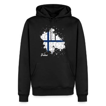 Finlande - Sweat à capuche Premium bio Homme - noir - Devant - Nico (187cm)
