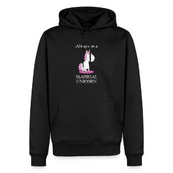 Licorne Drôle Licorne Cadeau De Licorne - Sweat à capuche Premium bio Homme - noir - Devant - Nico (187cm)