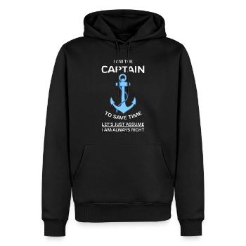 I Am Captain White - Men’s Premium Organic Hoodie - black - Front - Nico (187cm)