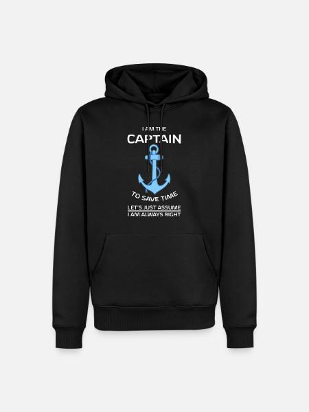 I Am Captain White - Men’s Premium Organic Hoodie - black