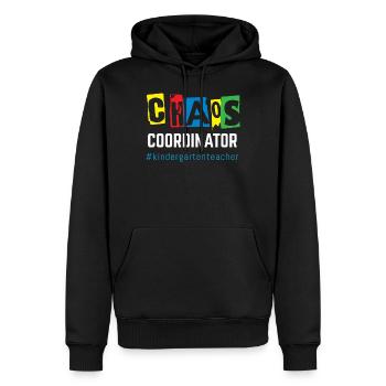 Coordinateur du chaos - Sweat à capuche Premium bio Homme - noir - Devant - Nico (187cm)