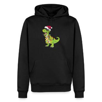Noël casquette de dino cool cadeau de Noël - Sweat à capuche Premium bio Homme - noir - Devant - Nico (187cm)