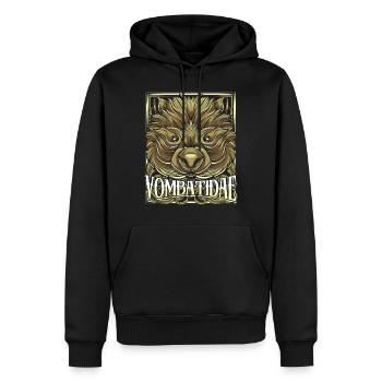 Wombat - Männer Premium Bio Hoodie - Schwarz - Vorne - Nico (187cm)