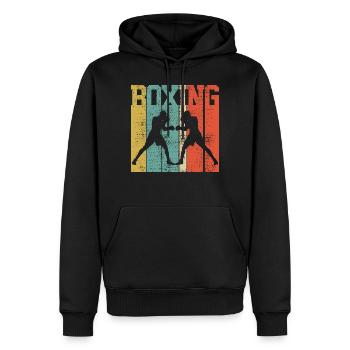 Boxen Retro - Männer Premium Bio Hoodie - Schwarz - Vorne - Nico (187cm)