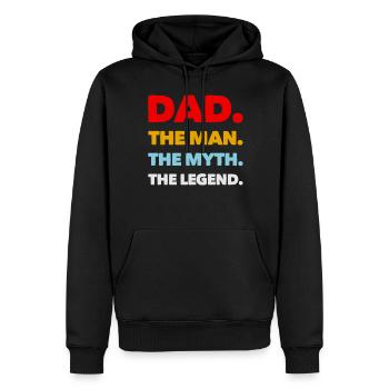 Dad,The Man,The Myth,The Legend - Männer Premium Bio Hoodie - Schwarz - Vorne - Nico (187cm)