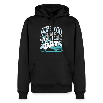 Patinage sur glace - Sweat à capuche Premium bio Homme - noir - Devant - Nico (187cm)