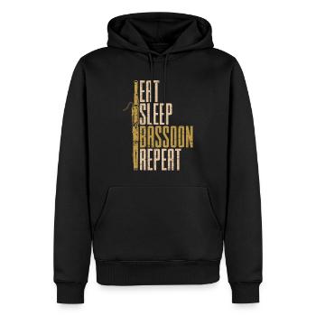 Mangez Sommeil Basson Répéter Cadeau disant enfants - Sweat à capuche Premium bio Homme - noir - Devant - Nico (187cm)