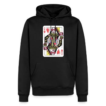 Jeu de cartes Reine Coeur Carte Cool Cadeau Reine - Sweat à capuche Premium bio Homme - noir - Devant - Nico (187cm)