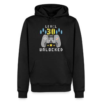 Level 30 Unlocked - 30th Birthday Gift Design - Männer Premium Bio Hoodie - Schwarz - Vorne - Nico (187cm)
