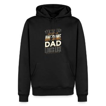 Fantastique cadeau de fête des pères papa - Sweat à capuche Premium bio Homme - noir - Devant - Nico (187cm)