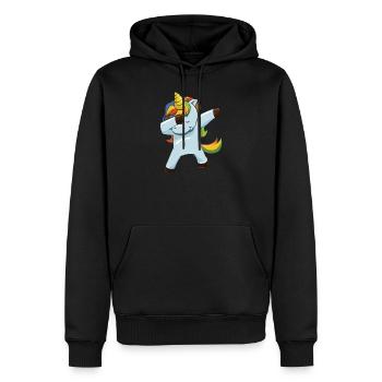 Licorne dabbing cool Unicorn cadeau - Sweat à capuche Premium bio Homme - noir - Devant - Nico (187cm)