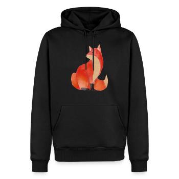 Fuchs Füchse Zeichnung - Männer Premium Bio Hoodie - Schwarz - Vorne - Nico (187cm)