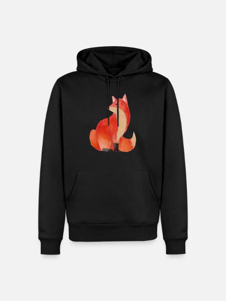 Fuchs Füchse Zeichnung Waldbewohner Tier Tiere - Männer Premium Bio Hoodie - Schwarz