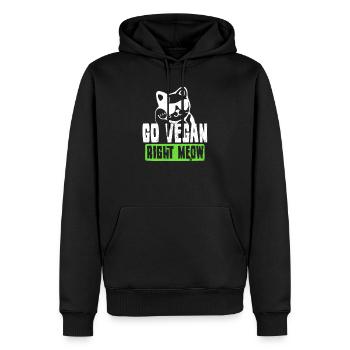 Vegane Katze gehen veganes rechtes Meow Geschenk - Männer Premium Bio Hoodie - Schwarz - Vorne - Nico (187cm)
