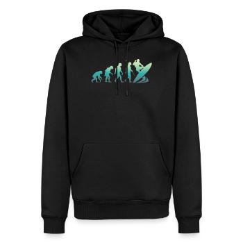 Surfer evolution shirt - Men’s Premium Organic Hoodie - black - Front - Nico (187cm)