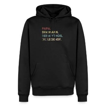 Papa Man Myth Legend Fathers Shirt Gift - Men’s Premium Organic Hoodie - black - Front - Nico (187cm)