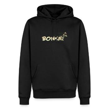 Bonsai - Männer Premium Bio Hoodie - Schwarz - Vorne - Nico (187cm)