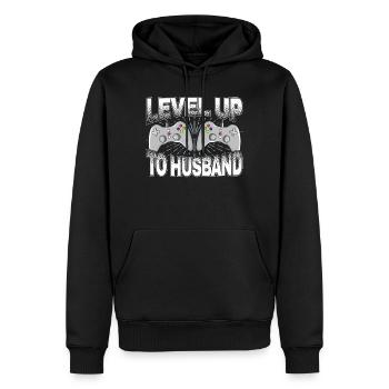 Level Up Husband Verlobter Gamer Verlobung - Männer Premium Bio Hoodie - Schwarz - Vorne - Nico (187cm)