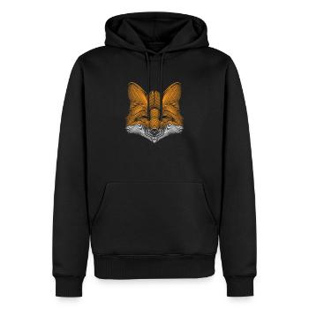 Fuchs Füchse Zeichnung Waldbewohner Tier Tiere - Männer Premium Bio Hoodie - Schwarz - Vorne - Nico (187cm)