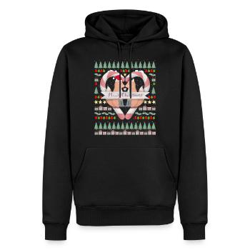 Modèle de Noël de coeur de renards de Noël drôles - Sweat à capuche Premium bio Homme - noir - Devant - Nico (187cm)