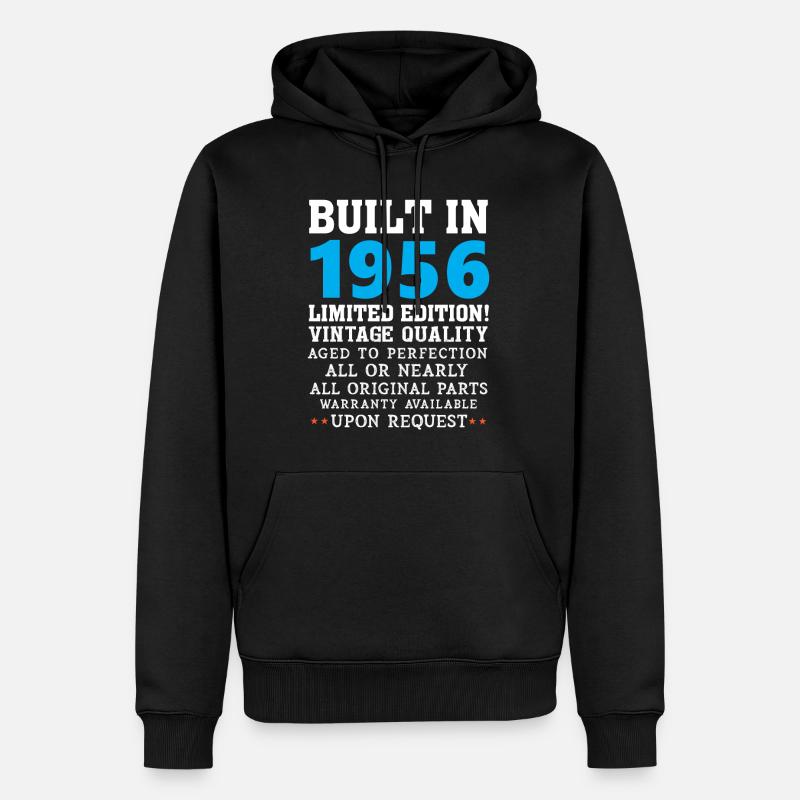 Construit en 1956 - Sweat à capuche Premium bio Homme - noir