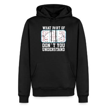 Drôle d’entraîneur de conception de glace de hockey drôle - Sweat à capuche Premium bio Homme - noir - Devant - Nico (187cm)