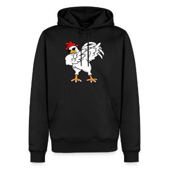 Huhn tupfen - Männer Premium Bio Hoodie - Schwarz - Vorne - Nico (187cm)