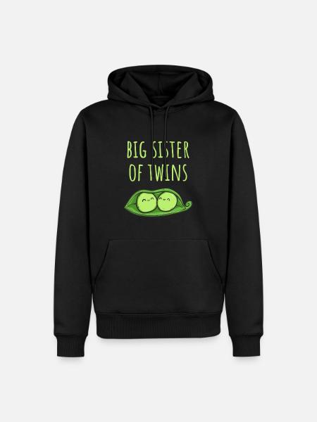 Big Sister Of Twins Two Peas In A Pod - Men’s Premium Organic Hoodie - black