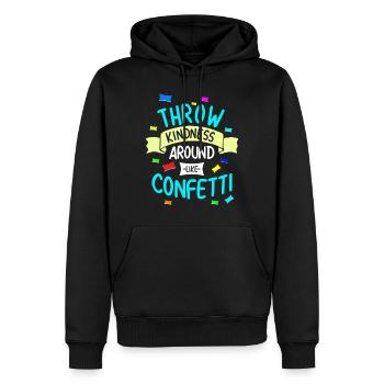Throw Kindness - Männer Premium Bio Hoodie - Schwarz - Vorne - Nico (187cm)